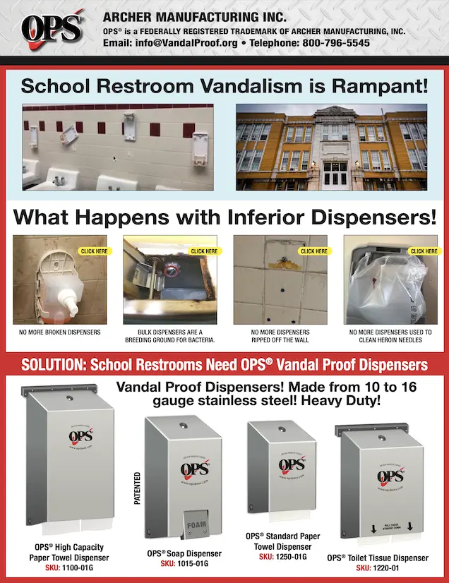 Anti Vandal Dispensers For Schools Data Sheet and PDF