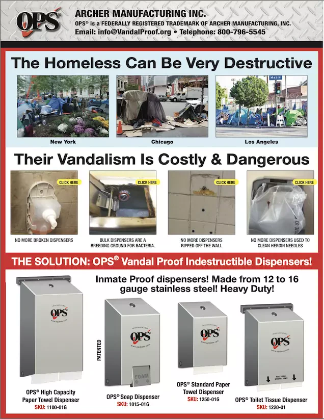 Vandal Proof Bathroom Dispensers For Homeless Centers