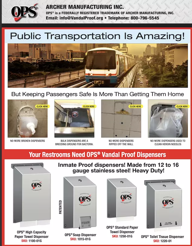 Vandal Proof Bathroom Dispensers For Public Transportation